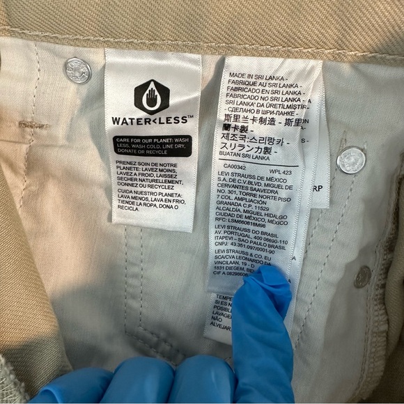 Levi’s Ribcage Straight Ankle Khaki and White Jeans Size 29 fits like 27 or 28 - Picture 7 of 10